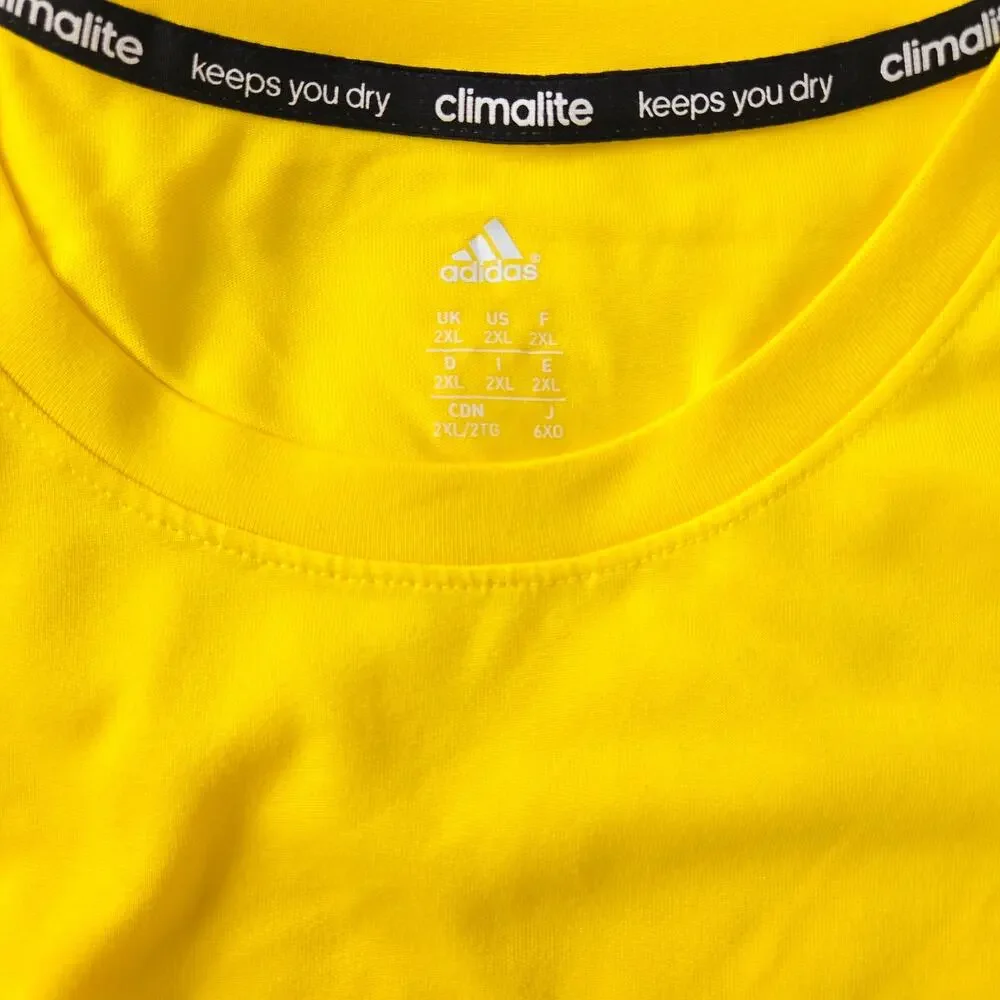 Vintage Y2K Adidas Climalite Bright Yellow Sleeveless Performance Crew Size 2XL
